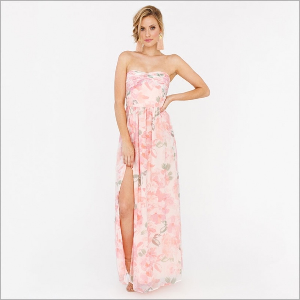 Plum pretty sugar Maxi floral dress with slit